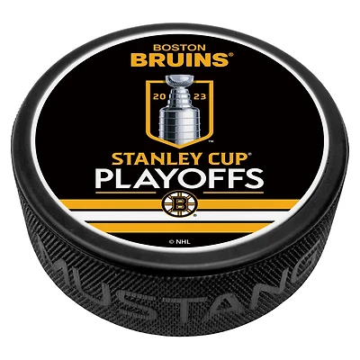 Black Boston Bruins 2023 Stanley Cup Playoffs Hockey Puck