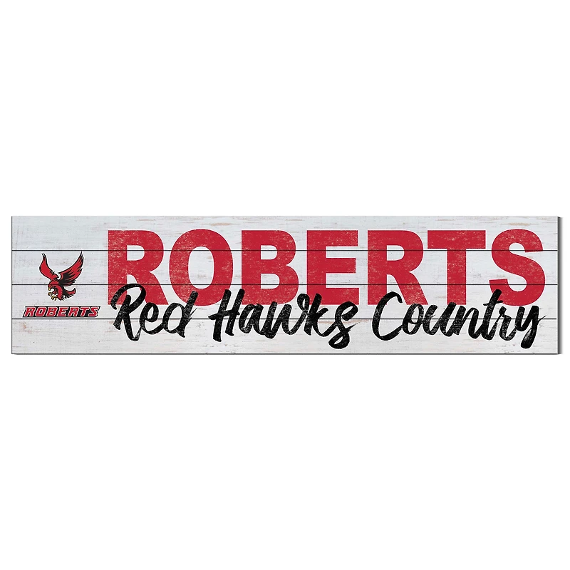 Roberts Wesleyan Redhawks 10" x 40" Logo Sign