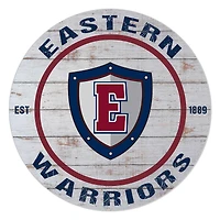 Eastern Connecticut State Warriors 20" Indoor/Outdoor Weathered Circle Sign