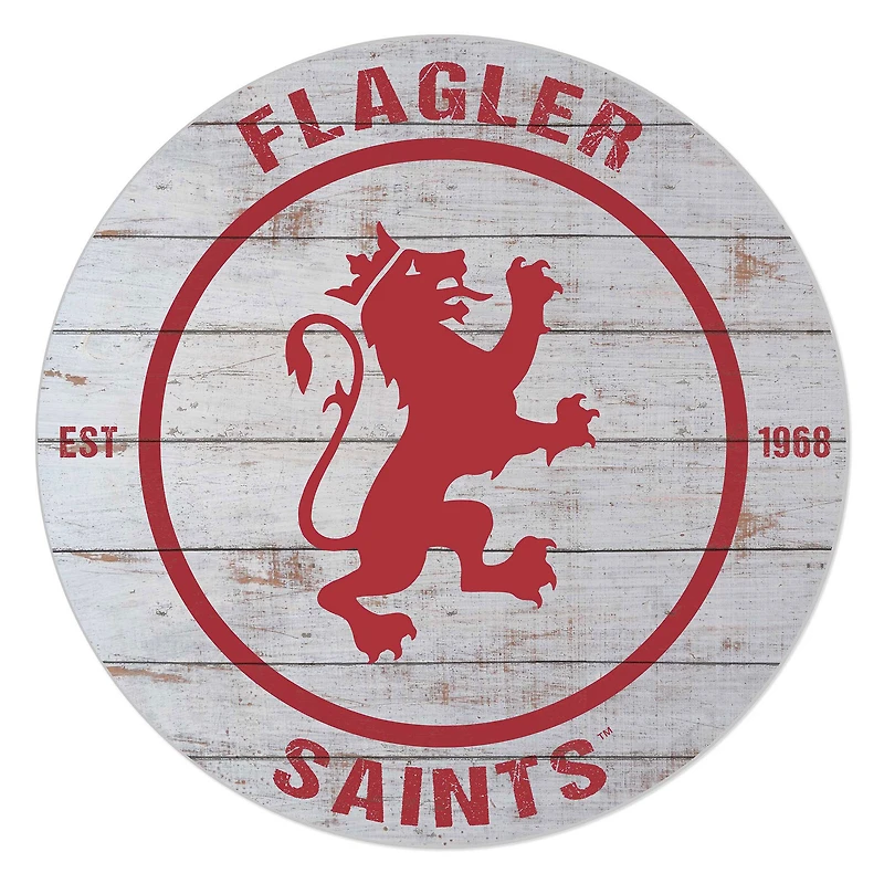 Flagler Saints 20" Indoor/Outdoor Weathered Circle Sign