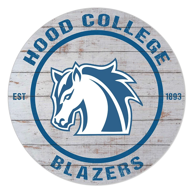 Hood College Blazers 20" Indoor/Outdoor Weathered Circle Sign