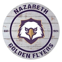 Nazareth College Golden Flyers 20" Indoor/Outdoor Weathered Circle Sign