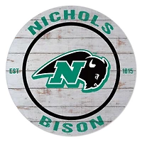 Nichols College Bison 20" Indoor/Outdoor Weathered Circle Sign