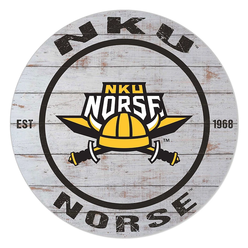 Northern Kentucky University Norse 20" Indoor/Outdoor Weathered Circle Sign