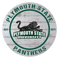 Plymouth State Panthers 20" Indoor/Outdoor Weathered Circle Sign