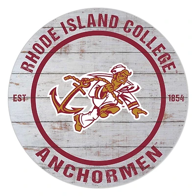 Rhode Island Anchormen 20" x 20" Indoor/Outdoor Weathered Circle Sign