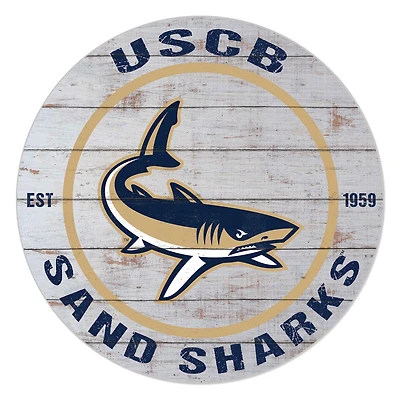 South Carolina Beaufort Sand Sharks 20" x 20" Indoor/Outdoor Weathered Circle Sign