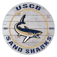 South Carolina Beaufort Sand Sharks 20" x 20" Indoor/Outdoor Weathered Circle Sign
