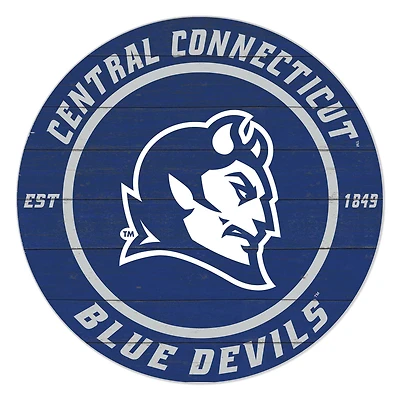 Central Connecticut State Blue Devils 20" Indoor/Outdoor Team Color Circle Sign