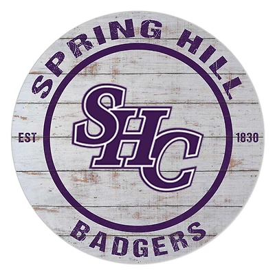 Spring Hill Badgers 20" x 20" Indoor/Outdoor Weathered Circle Sign