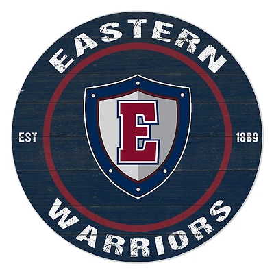 Eastern Connecticut State Warriors 20" Indoor/Outdoor Team Color Circle Sign