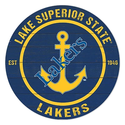 Lake Superior State Lakers 20" Indoor/Outdoor Team Color Circle Sign