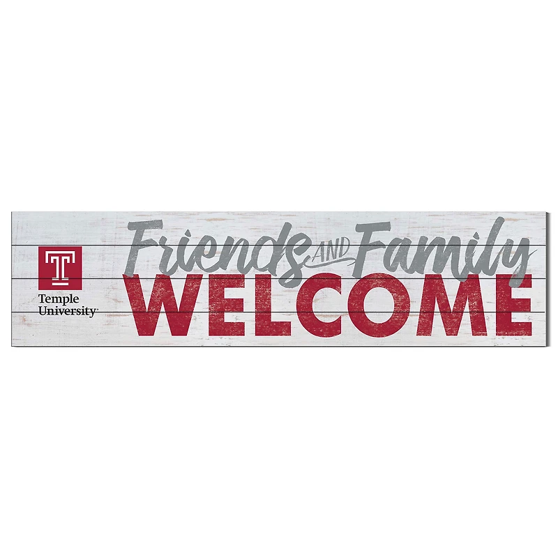 Temple Owls 10" x 40" Friends & Family Welcome Sign