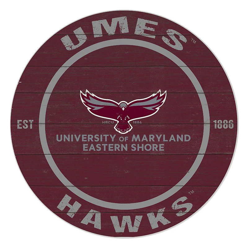 Maryland Eastern Shore Hawks 20" Indoor/Outdoor Team Color Circle Sign