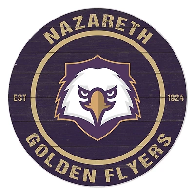 Nazareth College Golden Flyers 20" Indoor/Outdoor Team Color Circle Sign