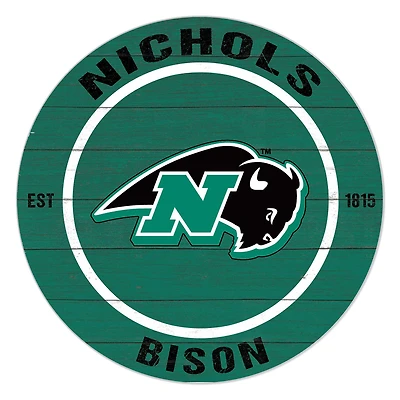 Nichols College Bison 20" Indoor/Outdoor Team Color Circle Sign