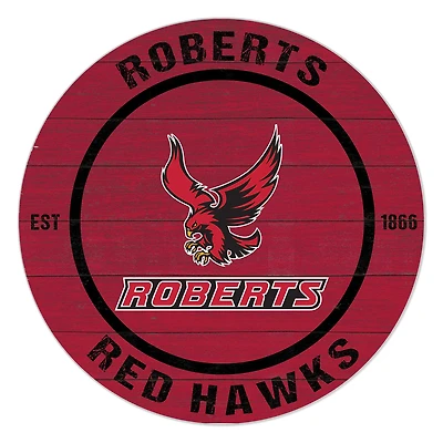 Roberts Wesleyan Redhawks 20" Indoor/Outdoor Team Color Circle Sign