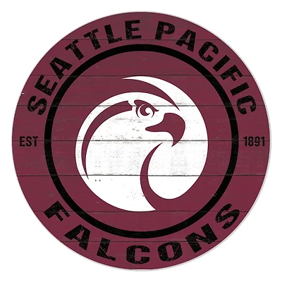 Seattle Pacific Falcons 20" Indoor/Outdoor Team Color Circle Sign