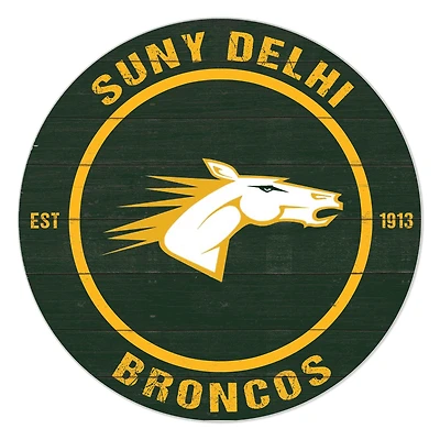 SUNY Delhi Broncos 20" Indoor/Outdoor Team Color Circle Sign