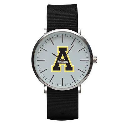 Black Appalachian State Mountaineers Stitch Nylon Strap Watch