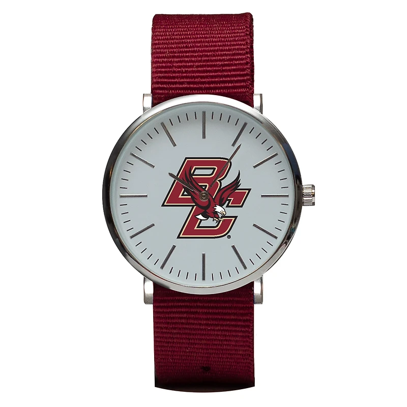 Maroon Boston College Eagles Stitch Nylon Strap Watch