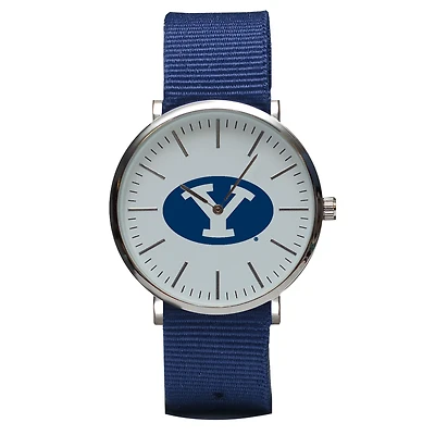 Navy BYU Cougars Stitch Nylon Strap Watch