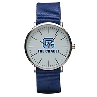 Navy Citadel Bulldogs Stitch Nylon Strap Watch