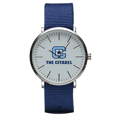 Navy Citadel Bulldogs Stitch Nylon Strap Watch