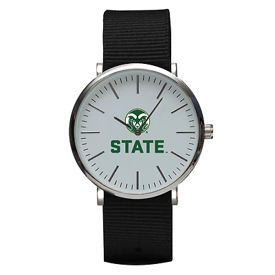 Black Colorado State Rams Stitch Nylon Strap Watch