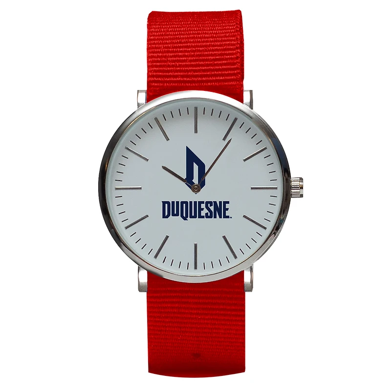 Red Duquesne Dukes Stitch Nylon Strap Watch