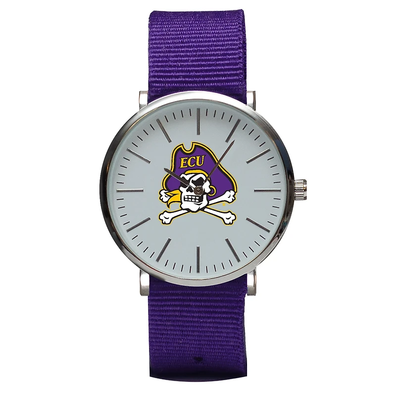 Purple ECU Pirates Stitch Nylon Strap Watch