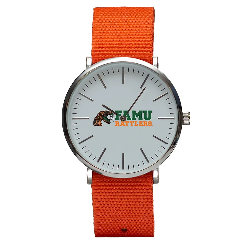 Orange Florida A&M Rattlers Stitch Nylon Strap Watch