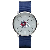 Navy Fresno State Bulldogs Stitch Nylon Strap Watch