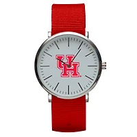 Red Houston Cougars Stitch Nylon Strap Watch