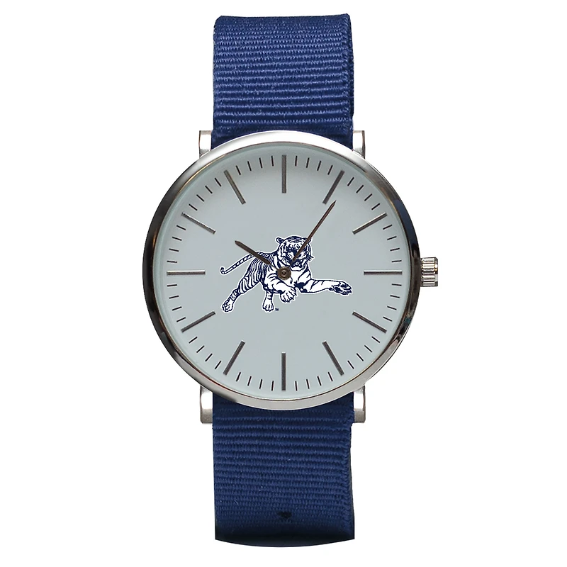 Navy Jackson State Tigers Stitch Nylon Strap Watch
