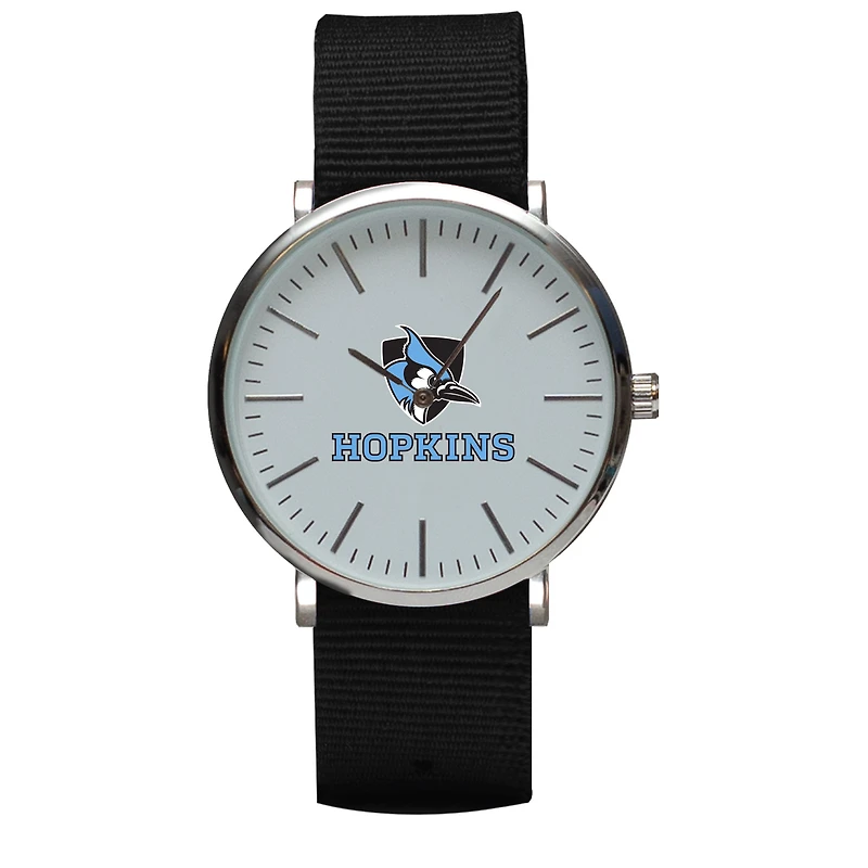 Black Johns Hopkins Blue Jays Stitch Nylon Strap Watch