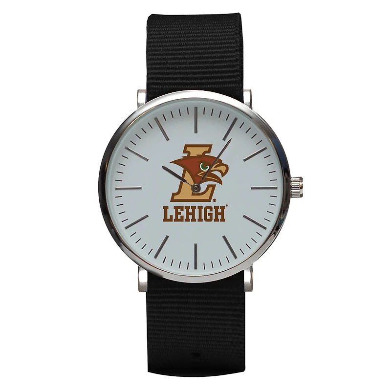 Black Lehigh Mountain Hawks Stitch Nylon Strap Watch