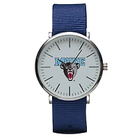 Navy Maine Black Bears Stitch Nylon Strap Watch