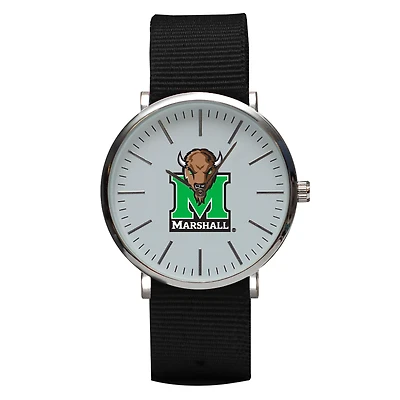 Black Marshall Thundering Herd Stitch Nylon Strap Watch