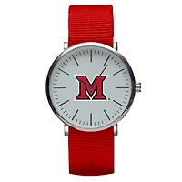Red Miami University RedHawks Stitch Nylon Strap Watch