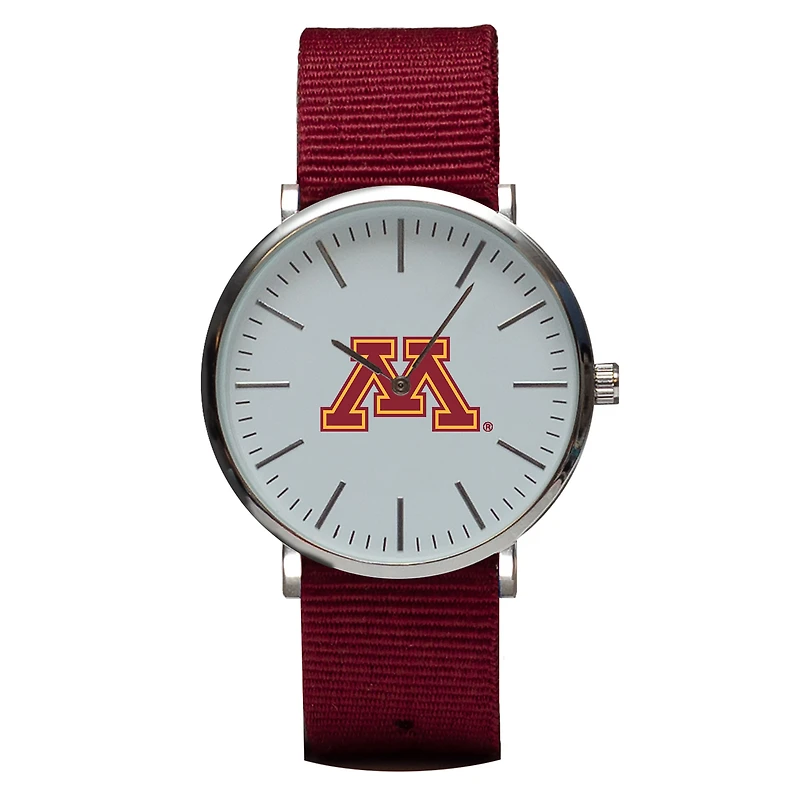 Maroon Minnesota Golden Gophers Stitch Nylon Strap Watch