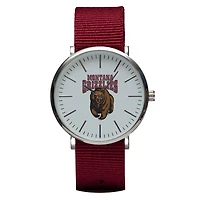 Maroon Montana Grizzlies Stitch Nylon Strap Watch