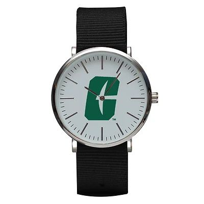 Black Charlotte 49ers Stitch Nylon Strap Watch