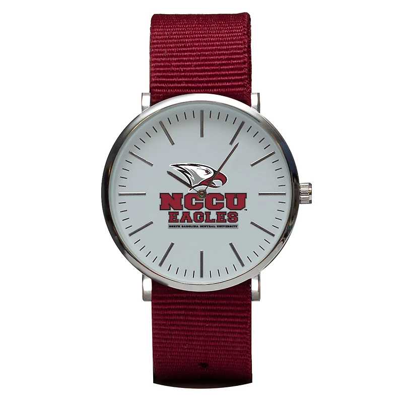 Maroon North Carolina Central Eagles Stitch Nylon Strap Watch