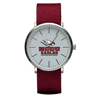 Maroon North Carolina Central Eagles Stitch Nylon Strap Watch
