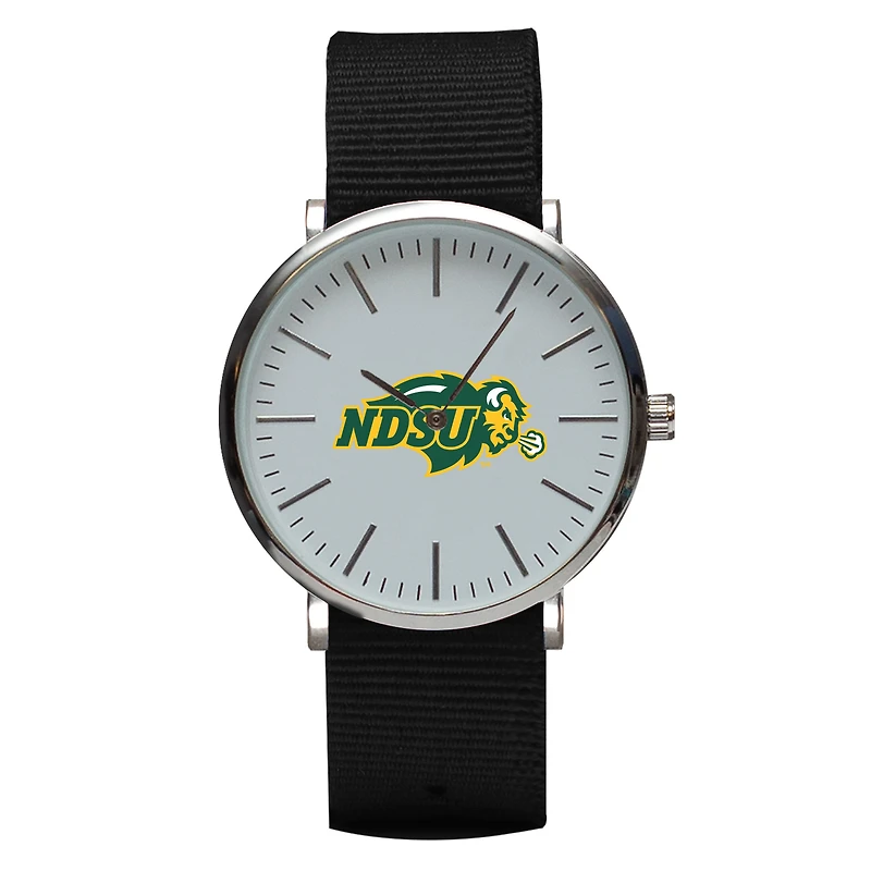 Black NDSU Bison Stitch Nylon Strap Watch