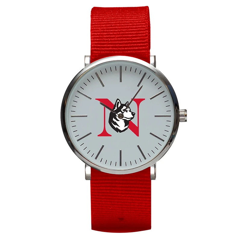 Red Northeastern Huskies Stitch Nylon Strap Watch