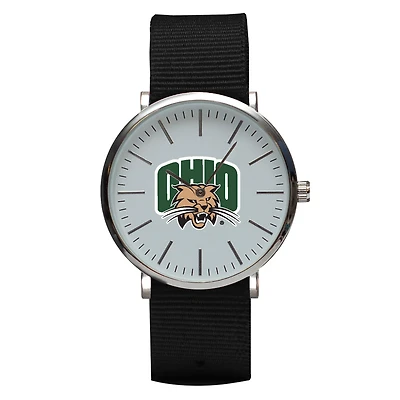 Black Ohio Bobcats Stitch Nylon Strap Watch