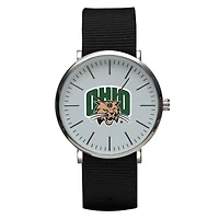 Black Ohio Bobcats Stitch Nylon Strap Watch