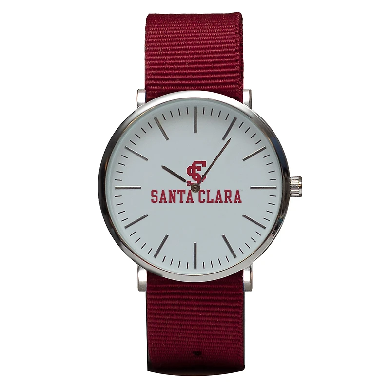 Maroon Santa Clara Broncos Stitch Nylon Strap Watch